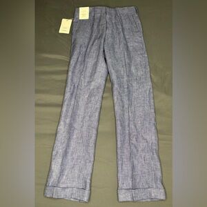 Men’s NWT Murano Baird McNUTT 100% Linen Pants Alex Slim Fit Stretch Blue 28x30